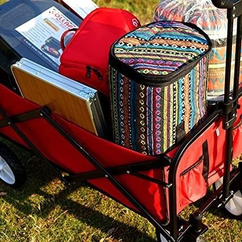 Einkaufswagen, tragbarer Mehrzweckwagen für Zuhause und den Garten, mit Aufbewahrungskorb, zusammenklappbarer Campingwagen, Picknickwagen im Freien, Handwagen, verschleißfestes Rad, leicht, einfa – Bild 4