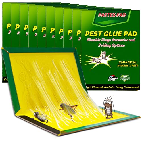 Ttrampas Cucarachas Pegamento Anticucarachas Profesional - 31.5 cm x 21 cm Adhesivas Atrapar para Interior y Exterior(10 Piezas)
