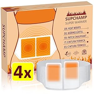 Supchamp Wärmepflaster – Wärmegürtel 4 oder 8 Paar – Rückenwärmer – Wärmepflaster Rücken für Nacken Schulter Bauch – 10 Stunden Wärme