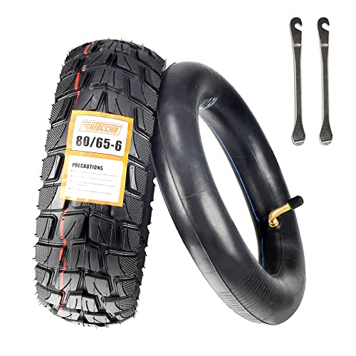 HTBCCHB 80/65-6 Scooter Tire Off-Road, 10 Inch Replacement Thickened Pneumatic Tyres 80/65-6 for Electric Scooter E-Bike Tires Inner Tubes for Motorcycle (Off Road)