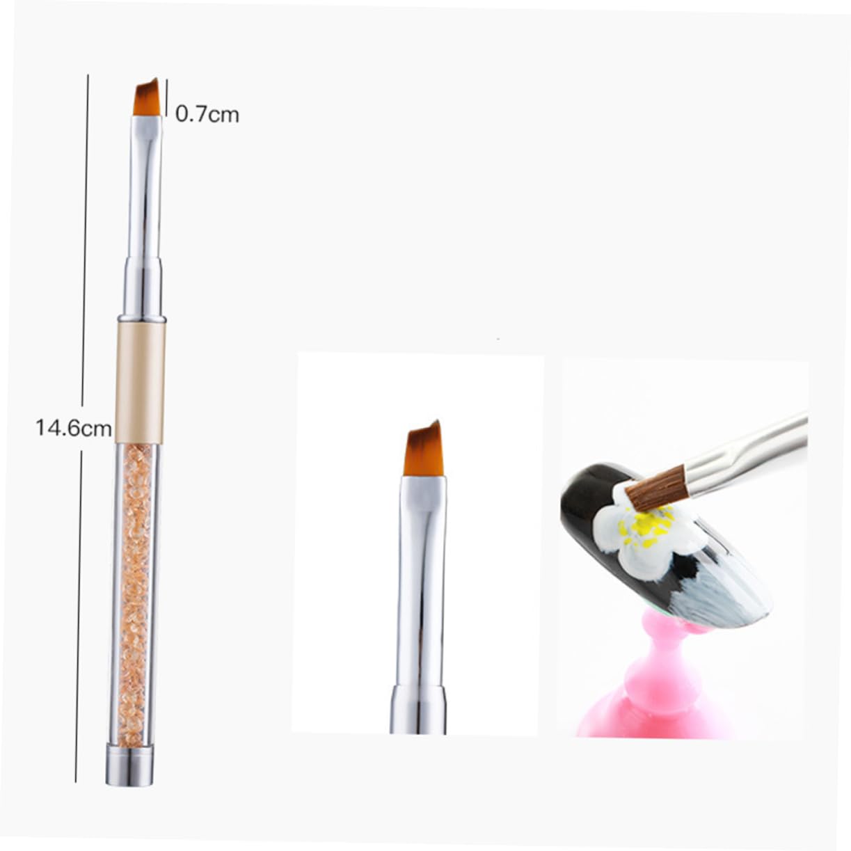Healeved 10piezas Pinceles De Manicura Acrílicos Mango De Kit Para Arte De Uñas Para Uso Profesional y Casa Incluye Pincel De Punteado