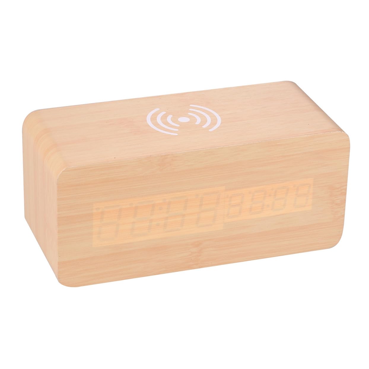 Cabilock Despertador Digital de Sobremesa de Madera LED y Carga Inalámbrica