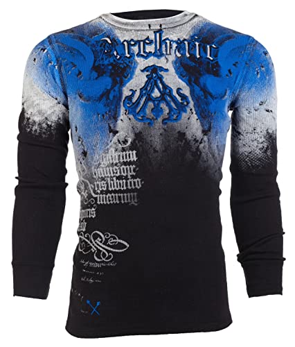 Xtreme Couture Archaic by Affliction Men's Long Sleeve Thermal Shirt Night Watcher XL Black