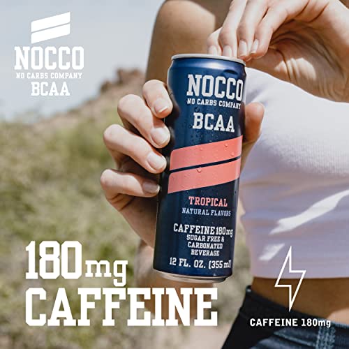 Image of NOCCO Zero Sugar Energy Drink, Variety Pack - 12 Fl Oz (12-Pack) - 180 mg Caffeine, Sugar-Free, BCAAs - Branched Chain Amino Acids, Carbonated, Low Calorie, B Vitamins, Grab & Go Performance Beverage