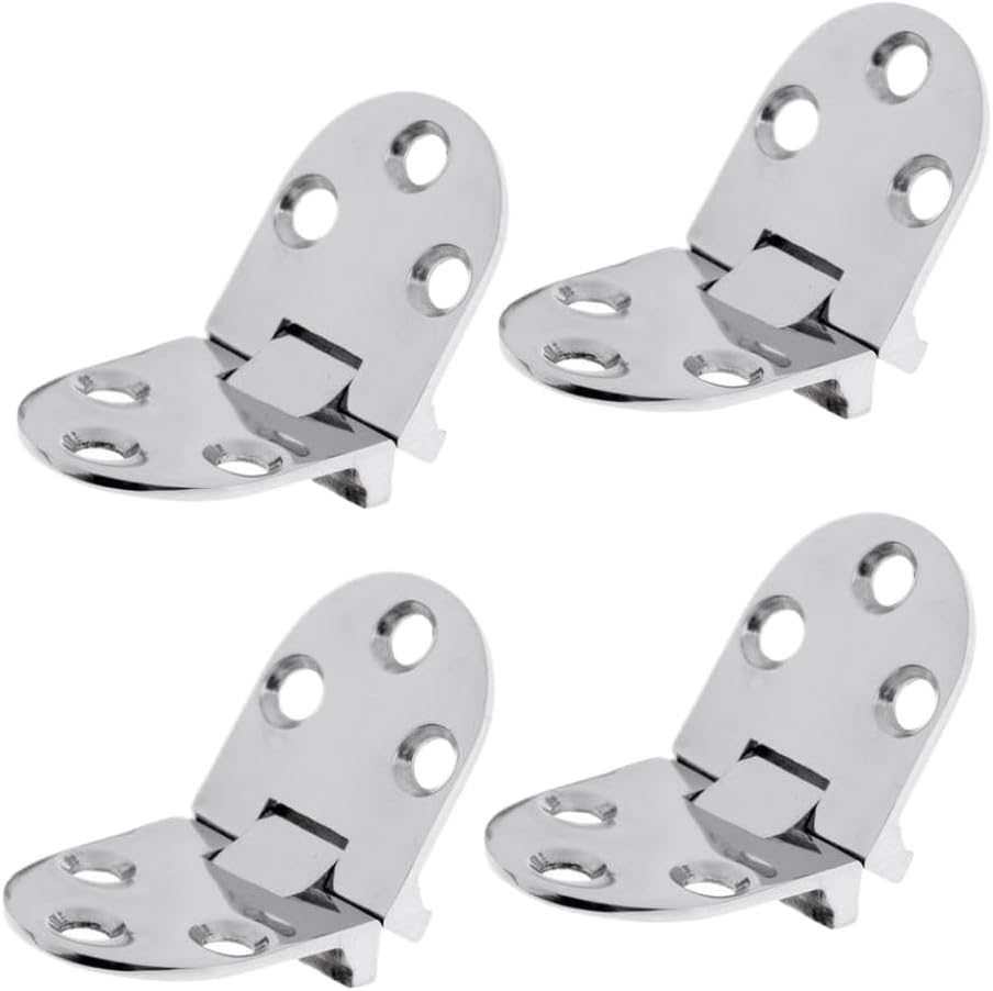 4pcs 316 Stainless Steel Flush Strap Hinge Compatible with Marine Boat Yacht