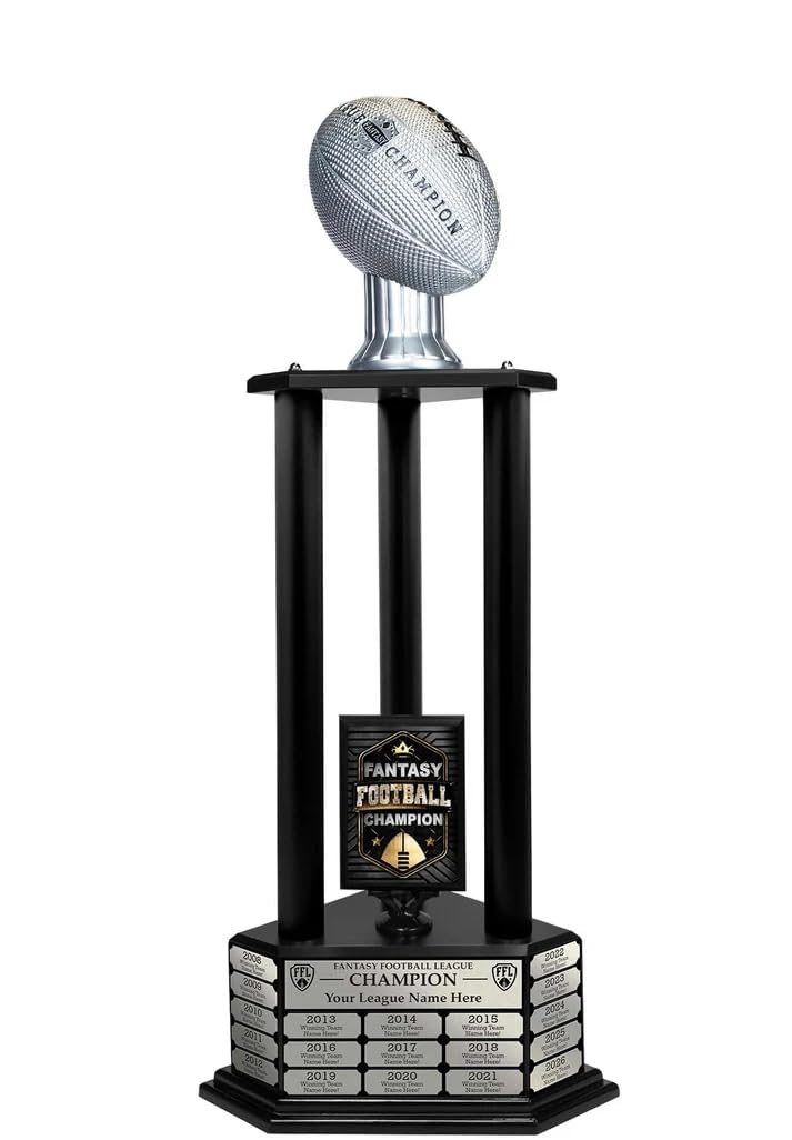 TrophySmack 19-Year Perpetual Fantasy Football Trophy, Custom Engraved