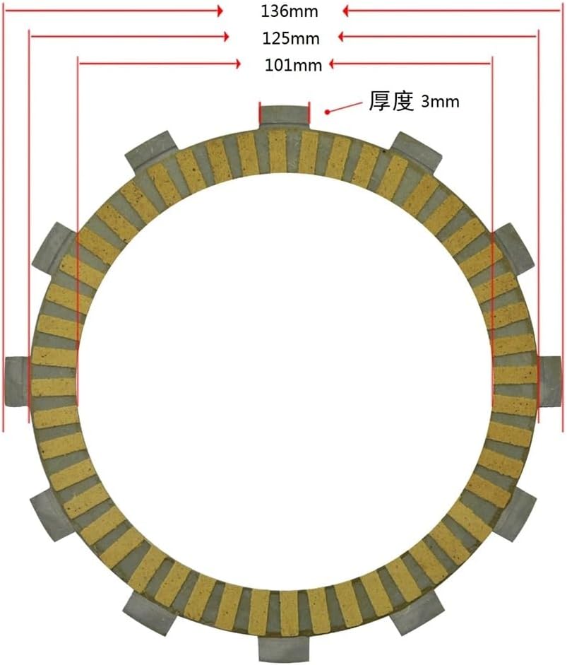 Clutch Disc Friction Plate 8 Pcs Motorcycle Fibrous Clutch Discs Plates Right Crankcase Cover Gasket For CRF250R 04-07 CRF 250 R CRF250