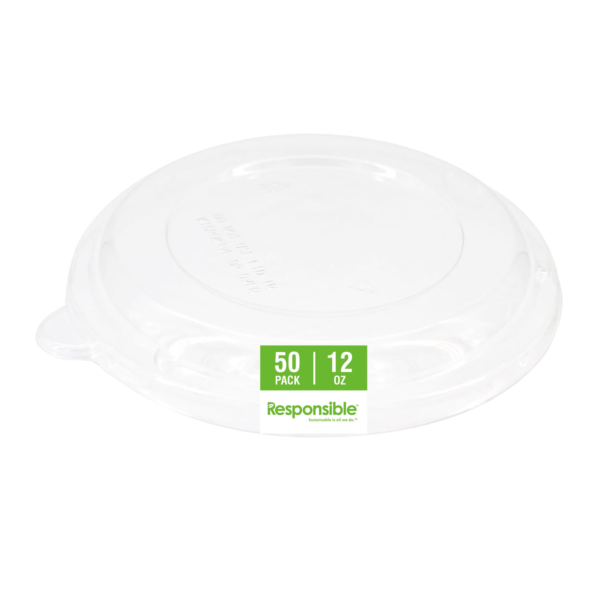 Responsible Products 12 oz Lids (50 Count) / Clear / Casual Bowls