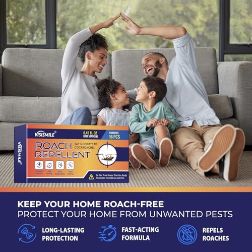 Image of Roach Repellent Indoor and Outdoor: Cockroach Repellent Home for German Cockroaches, Small Roaches - Cockroach Deterrent for Homes and Kitchens 32PC