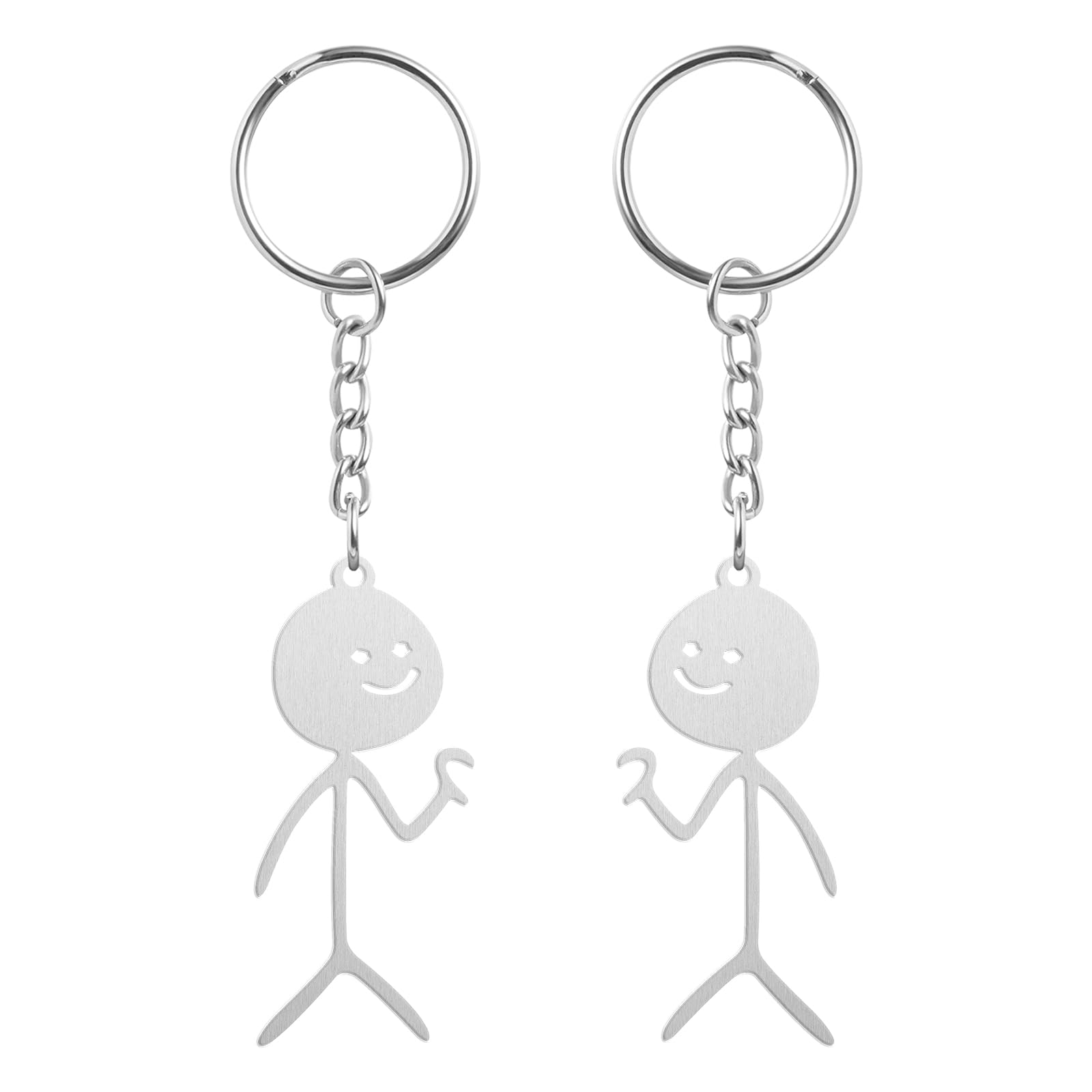 HENGBIRD 2 Pcs Llavero Pareja con Caja de Regalo, Regalo Romántico para Hombres Mujer para el Día de San Valentín, Llavero Personalizado regalos