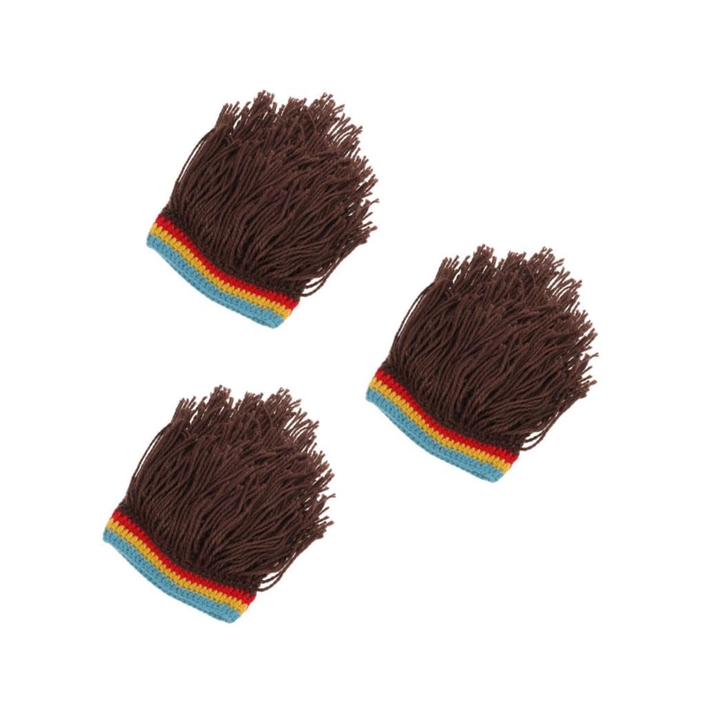 3stücke Weird Wig Hat Lustige Gestrickte Mütze Mit Regenbogenperücke Warm Und Einladend Für Männer Und Frauen Für Partys Und Besondere Anlässe