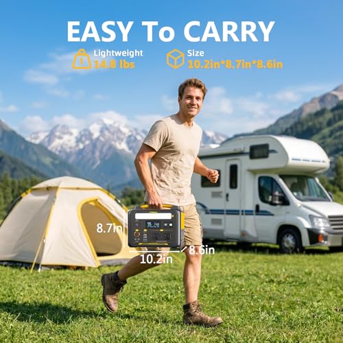 Image of VTOMAN Jump 600X Portable Power Station 600W, 299Wh Solar Generator LiFePO4 Battery Power Station with Jump Start for Car, 1200W AC Outlet, PD 60W USB-C, 3x Regulated 12V /10A DC for Camping, RV Travel