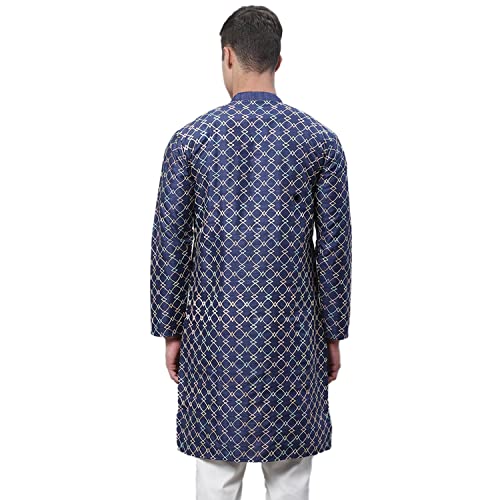 Image of SOJANYA Men's Silk Blend Solid Regular Kurta