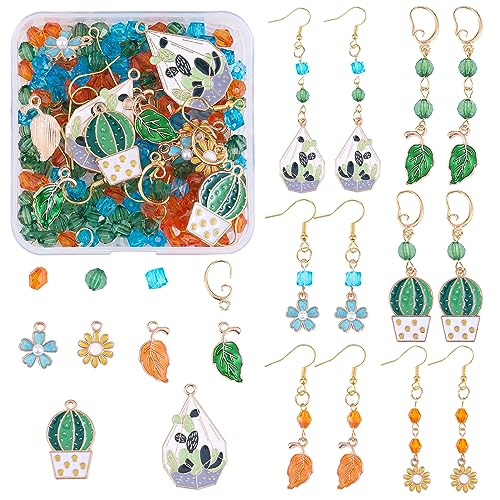 WEWAYSMILE Tropical Leaf Earring Making Kit - 12 works DIY Beads for Necklace Jewelry Craft (Mixed Color)