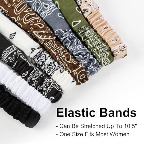 Huachi Boho Headbands For Women Twist Head Band Soft Elastic Hair Bands For Teen Girls Head Wrap Fashion Accessories, Paisley Print Plus Solid Colors thumb #4