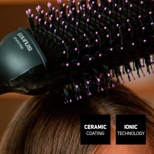 Taurus – Cepillo de Aire Moldeador Voluminizador Air Wave Ionic, Secador con Peine, 1200W, Iónico, Cerámico, 3 Velocidades y Temperaturas, Cerdas Finas y Gruesas, Mango Ergonómico, Punta Fría - imagen 7