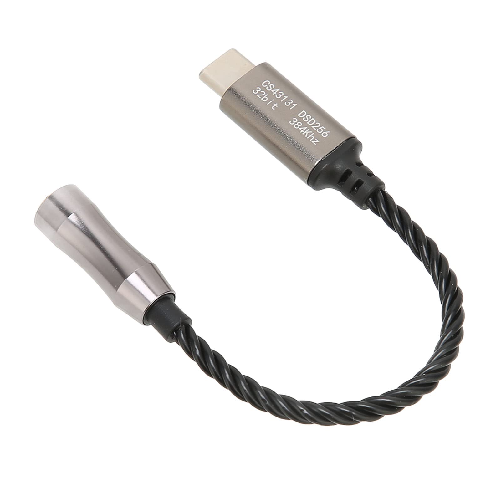 CS43131 Adattatore Amplificatore per Cuffie Chip da Tipo C a 3,5 Mm, velocità di Decodifica 32 Bit/384 KHz, per Appassionati di Musica (BLACK)