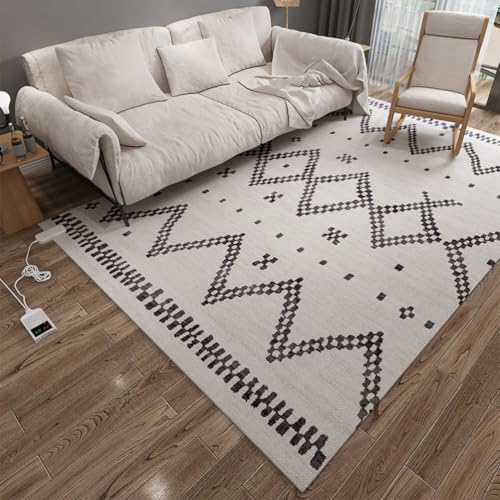 AIBOTY Beheizter Teppich, Bodenheizung, Teppich, beheizte Fußmatten, Timer und Temperatur einstellbar, elektrisch beheizter Teppich für Wohnzimmer, Esszimmer, Schlafzimmer, Büro,55 * 90cm