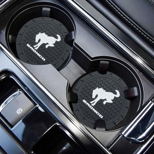 Image of Car Cup Holder Coaster for Ford Bronco 2023 2024 Sport Interior Accessories, Recessed Silicone Cupholder Coaster 2.75in 2Pack