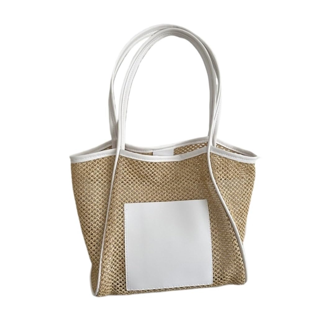 borsa paglia Borsa In Paglia Intrecciata Borsa Da Spiaggia A Spalla Vuota Nuova Estate Borsa For Pendolari For Madre E Bambino Borse a tracolla