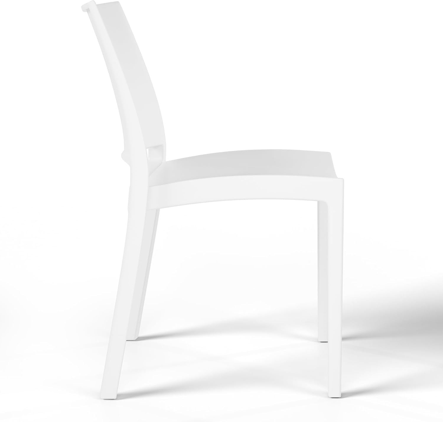 WestinTrends Playa Modern Polypropylene Stackable Plastic Patio Dining Chair (Set of 2), White