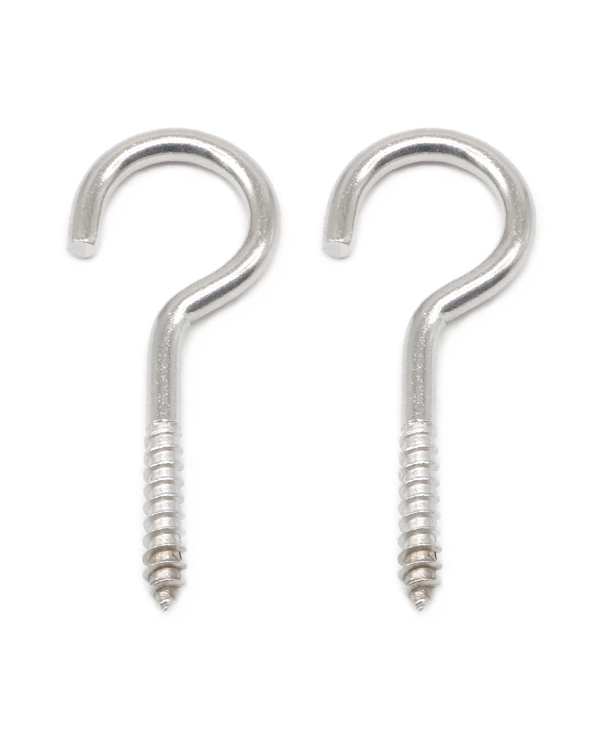 IMSCREWS 10 Pcs 2-1/2 Inch Stainless Steel 304#11 Eye Hooks for Wood, Self Tapping, Anti-Rust Eye Bolts for Securing Cables and Wires