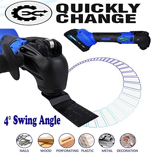 Battery Cordless Oscillating Multi-Tool, Electric Cordless Oscillating Multitools Machine with 4° Oscillating Angle, 22pcs Accessories 6 Speed Oscillating Multi-Tool for Sawing, Cutting 3 Battery Cordless Oscillating Multi-Tool, Electric Cordless Oscillating Multitools Machine with 4° Oscillating Angle, 22pcs Accessories 6 Speed Oscillating Multi-Tool for Sawing, Cutting - Image 3