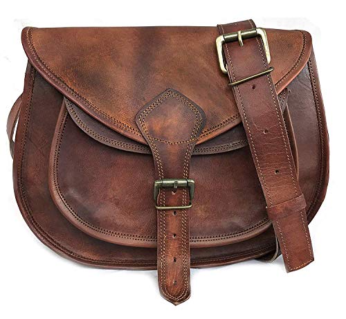 Leather Purse Women Shoulder Bag Crossbody Satchel Ladies Tote, Brown, Size 14.0