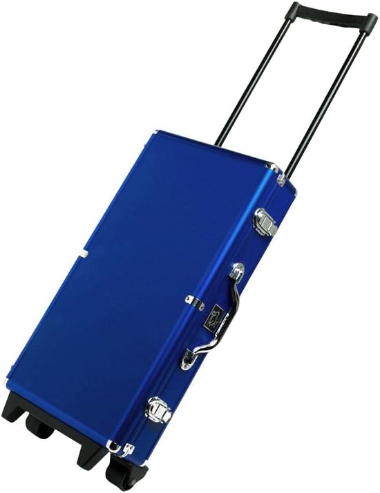 Set - Blue Aluminum Wheel Case - Ivory Tiles, All-in-One Pushers