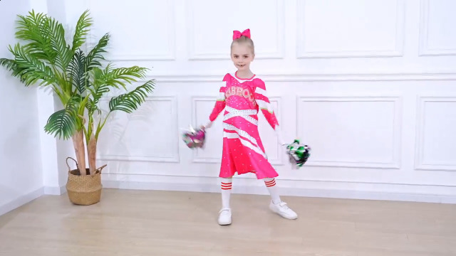 Disfraz completo de animadora para niña rojo rosado talla Large miniatura 6