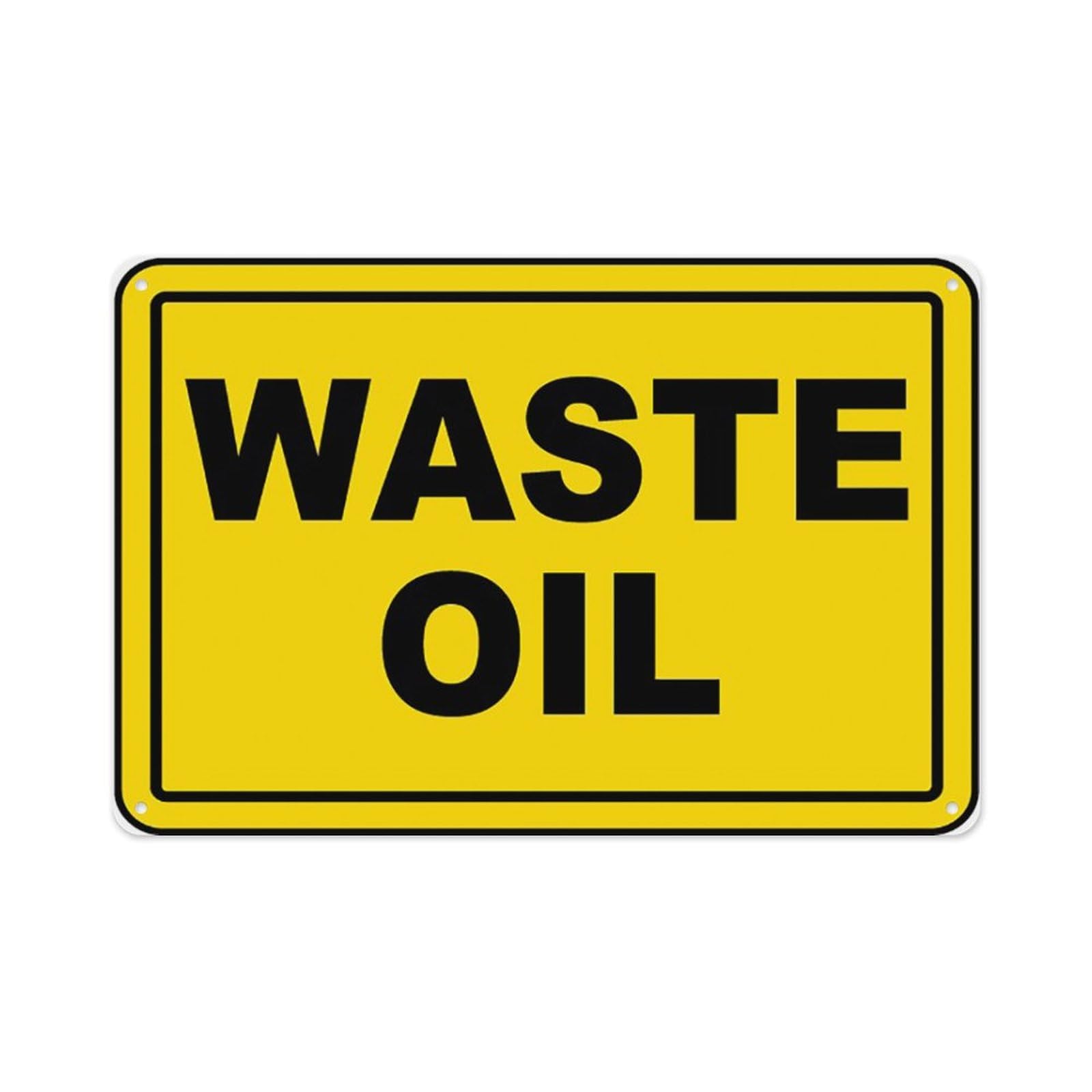 peiyeety Waste Oil Sign Aluminum Tin Warning Signs For Home Outdoor Garden 8X12 Inches