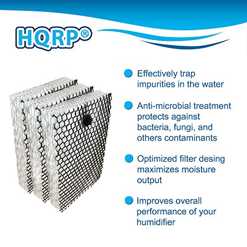 Hqrp 6-Pack Humidifier Filters Compatible With Holmes Hwf100, Hwf100Cs Type E, Bwf100, Bwf100Cs, Hf235, H100-3-5, 9000221, 9000241, 9000511 Replacement #TOP3