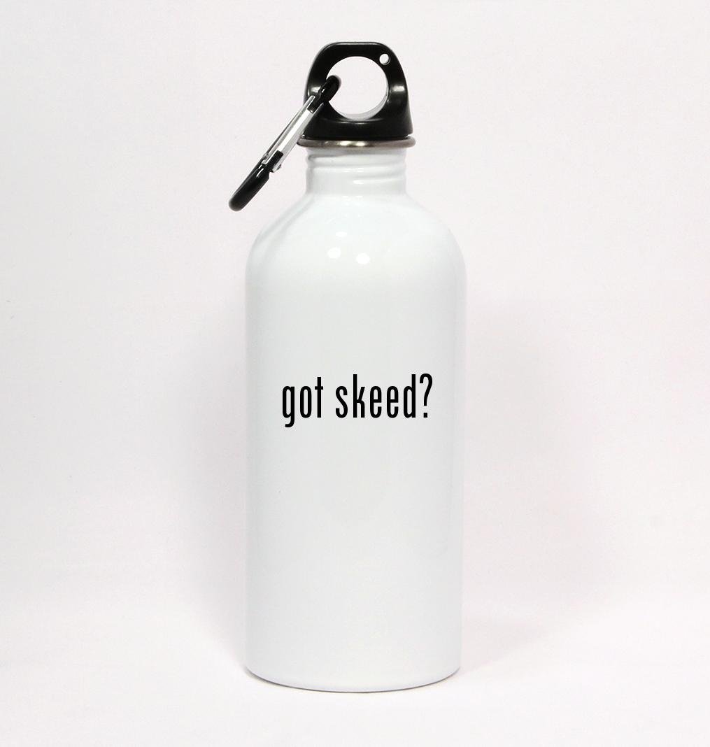 got skeed? - White Water Bottle with Carabiner 20oz