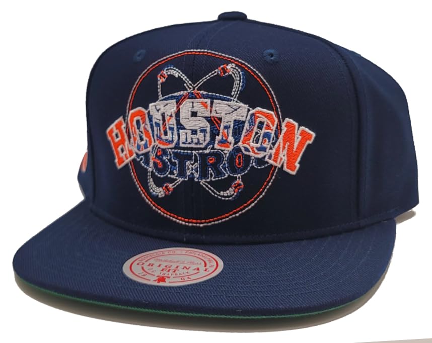 Mitchell & Ness Houston Astros Snapback Azul Naranja miniatura 2