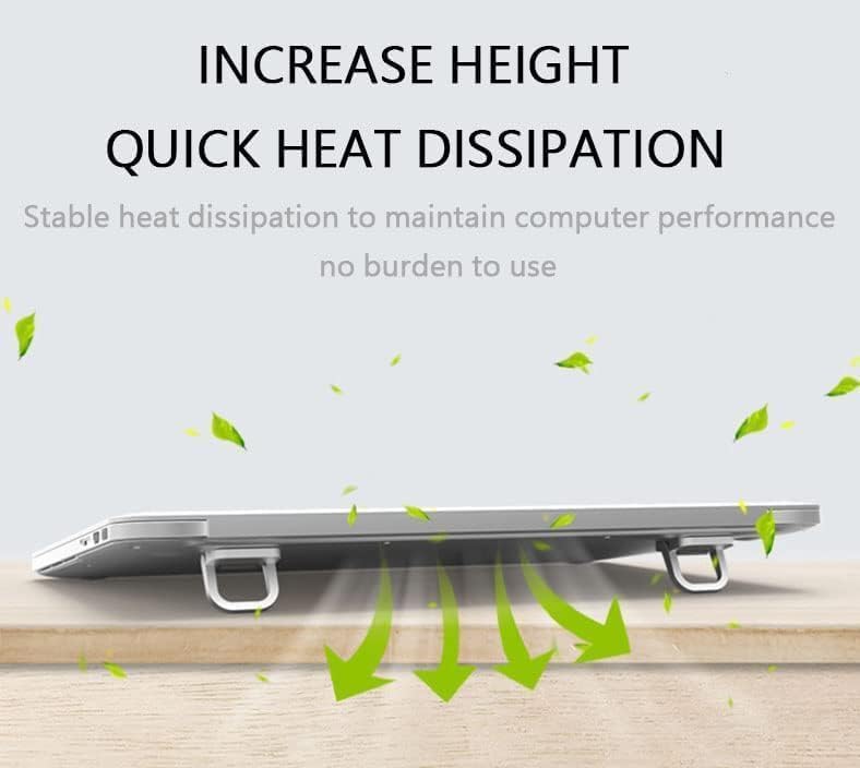 Image of Laptop Keyboard Riser 2 Pcs, Foldable Alloy Steel Invisible Laptop Stand with Self-Adhesive Base and Silicone Pads, Compact Elevation Support for Notebook, Office Desk and Travel