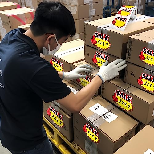 Etiquetas de precio en blanco Starburst de 4 x 3 pulgadas, pegatinas autoadhesivas removibles 2
