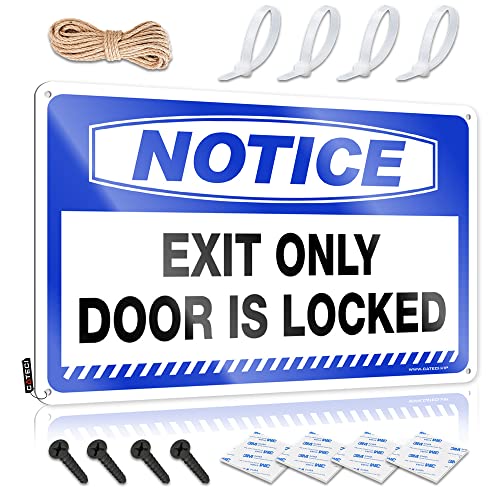 Decoración de metal de hojalata feminista con cerradura de aviso de salida, ideal como regalo para profesor, cocina, bar, decoración fácil de colgar (20 x 30 cm)