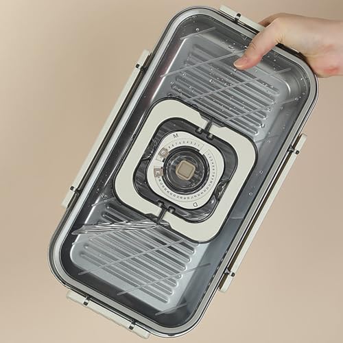Panera de acero inoxidable apilable con fechador integrado 5