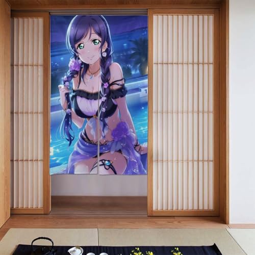ラブライブ! (5) のれん 玄関 キッチン ロング カーテン 間仕切り 断熱 おしゃれ かわいい 目隠し 暖簾 リビング 階段 キャラクター