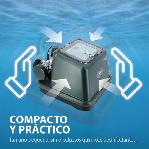 Miniatura 5 de Gre - Gss50 Salino Dream Salt Para Piscinas Elevadas Hasta 50 M Con Pantalla Led, Generador De Cloro 10 G H, Electrodo Autolimpiante, Ipx4, Temporizador E Interruptor De Flujo