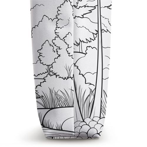 Bolso tote para colorear tú mismo: diseño natural para adultos miniatura 3