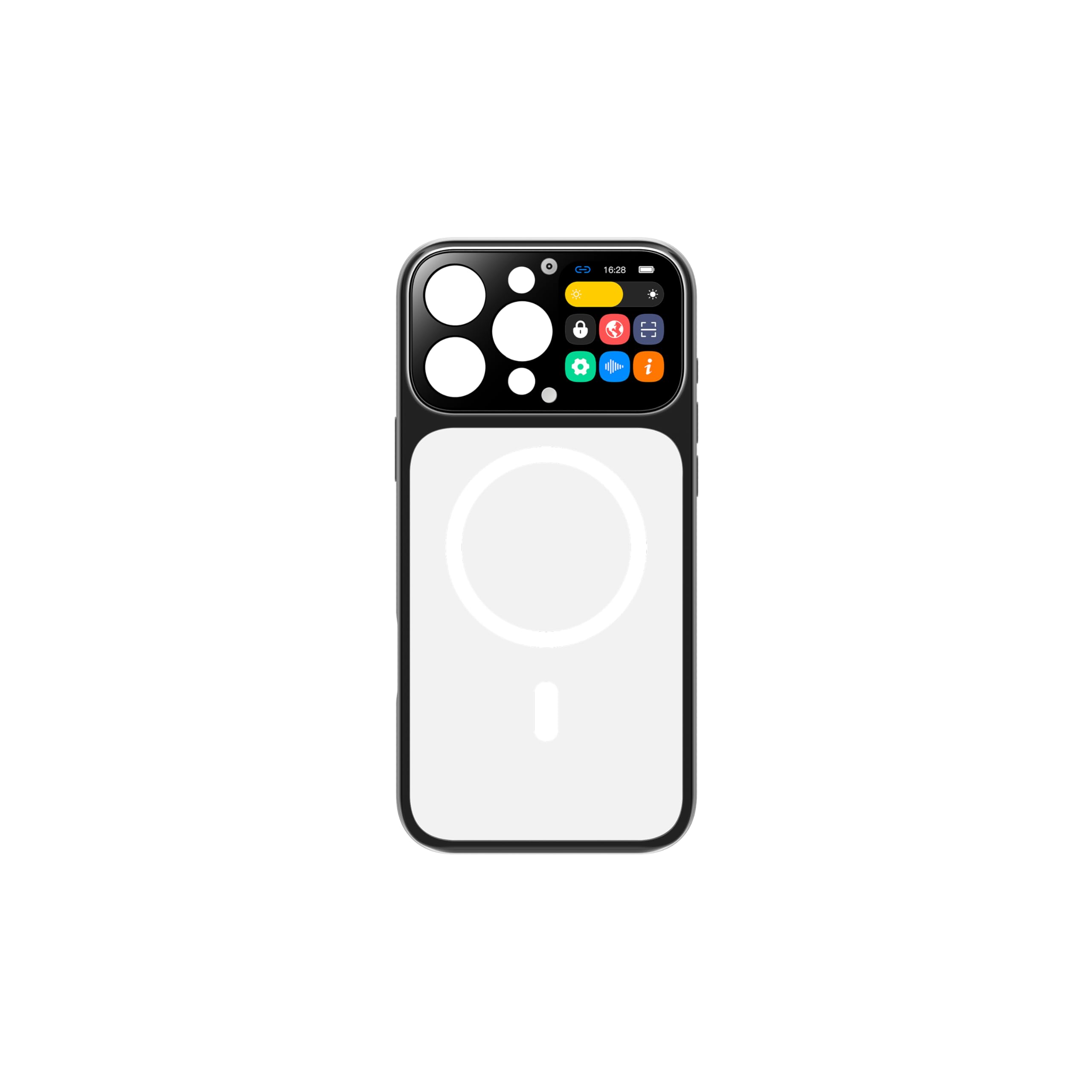 mart Screen Phone Case per iPhone 16 Pro Max, display HD da 1,85 pollici, anteprima dal vivo, ID chiamante, commenti proiettili, registrazione con un tocco, ricarica magnetica, custodia