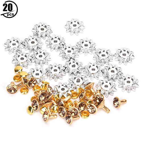 Rebite de roupas de longa vida útil, rebites de diamante de vidro para roupas em forma de girassol,