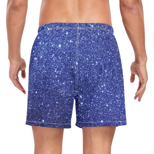 Traje de baño de secado rápido azul oscuro con purpurina para playa 2