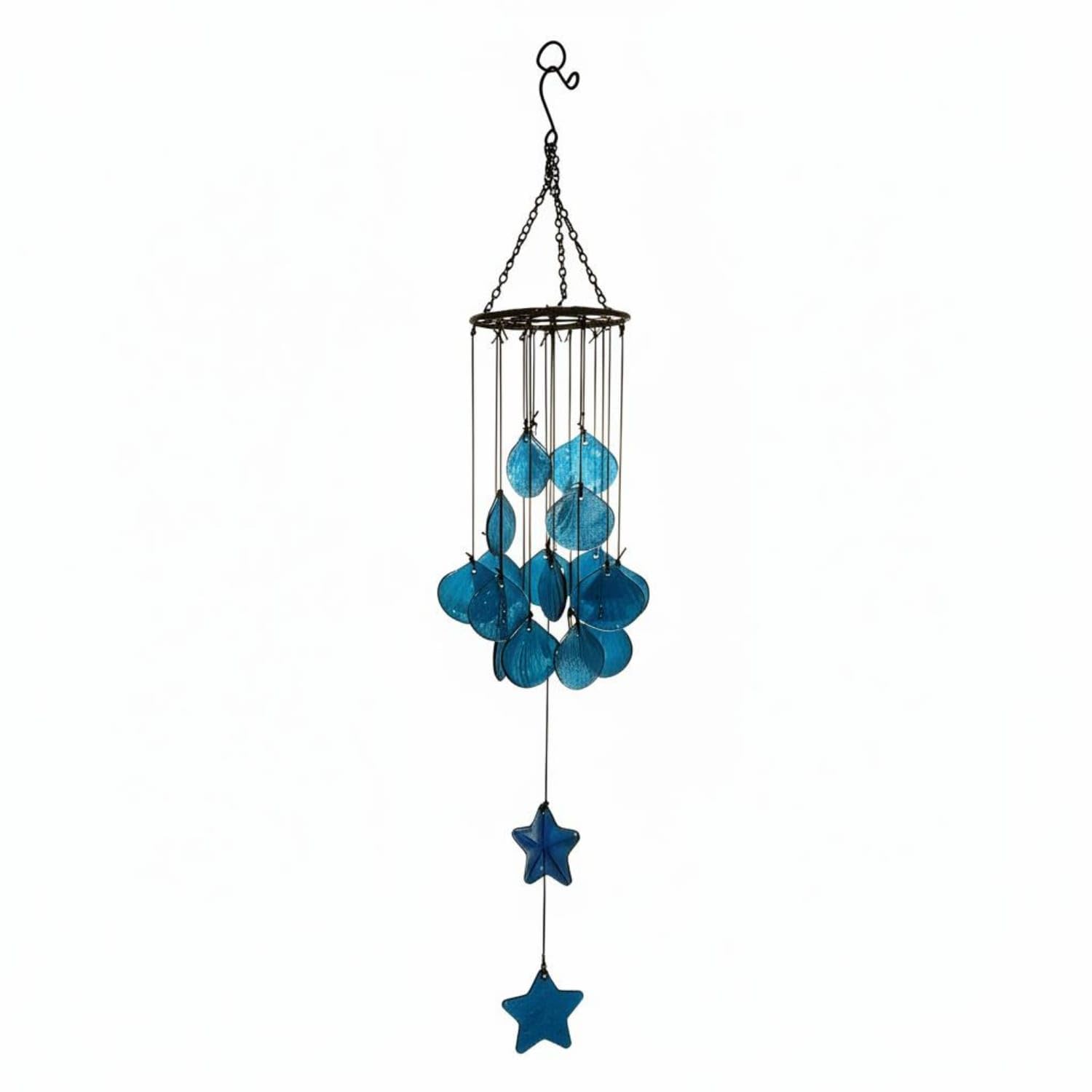 Wind Chime Colorful Glass Wind Chime Coastal Aesthetic Garden Decor for Patio, Balcony, Colored Glass and-image-25