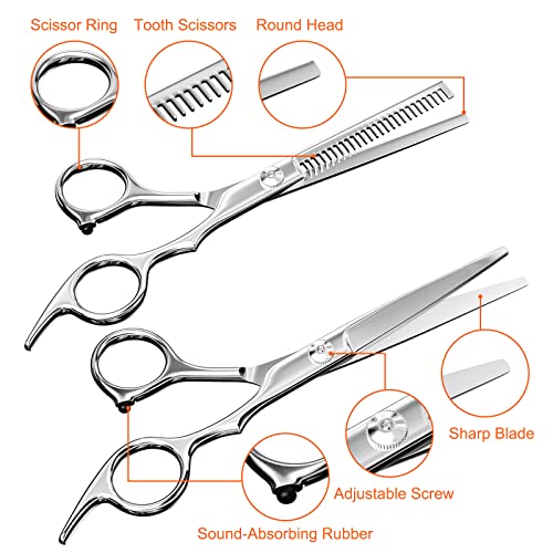 Uootach 2 Stücke Haarschere, Ultrascharfe und präzise geschnittene Stylingschere, Friseurschere aus edelstahl zum Ausdünnen und Formen, Geeignet für Zuhause, Friseursalon, Friseur, MFJD-01