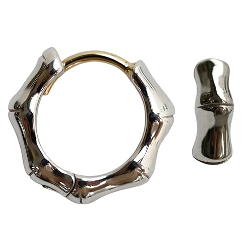 sowi (ソーイ) Bamboo フープ ピアス (ECモール限定/バンブーモチーフ) おしゃれ フープピアス アクセサリー (シルバー925 × K10 イエローゴールド) ギフト プレゼント 308E0003