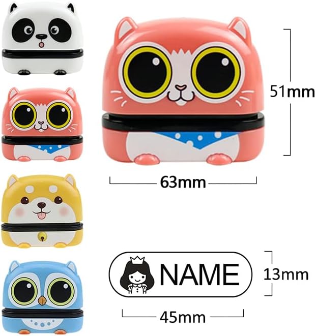 Miniatura 5 de Sello de ropa personalizado, sello con nombre para ropa de niños, sello impermeable que no se decolora para niños y niñas, 4 colores y 36 patrones