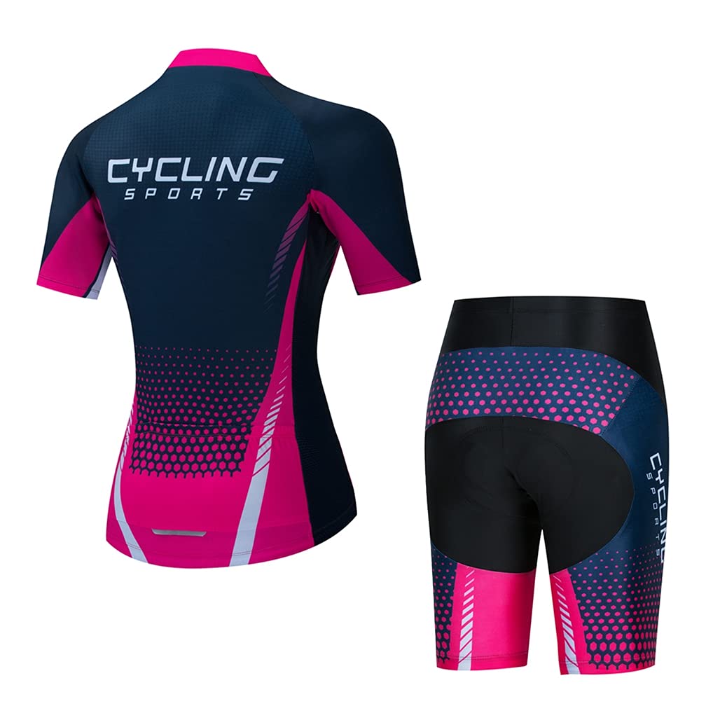 Weimostar - Set di maglia da ciclismo da donna, a maniche corte, con imbottitura in 3D, Cc6507-1, XL