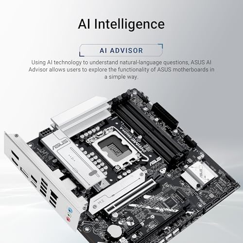 Image of ASUS Prime B860M-A Intel mATX Motherboard, 7+1+1+1 80A DrMOS Power Stages, DDR5, PCIe 5.0, 2xM.2 Slots, Realtek 2.5Gb Ethernet, Dual DisplayPort, HDMI,Rear USB 20Gbps Type-C